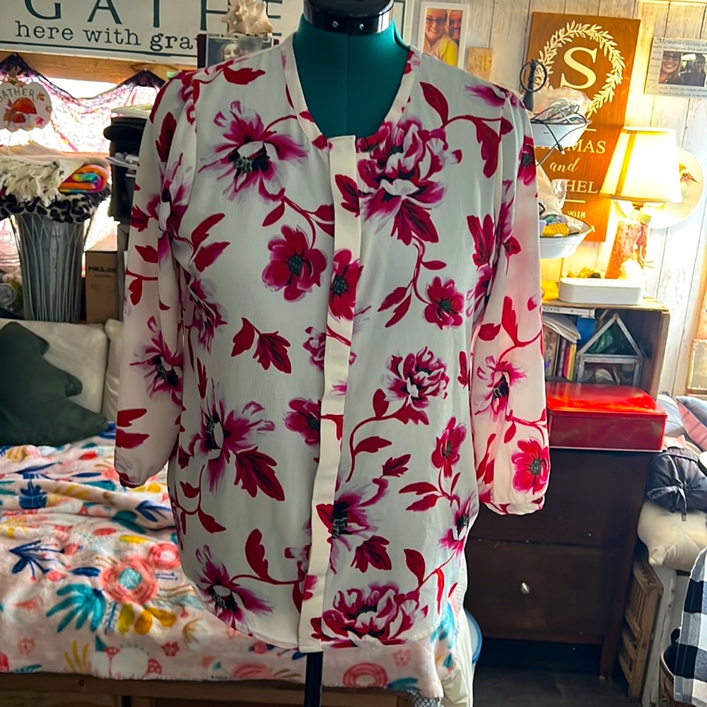 Floral button down blouse